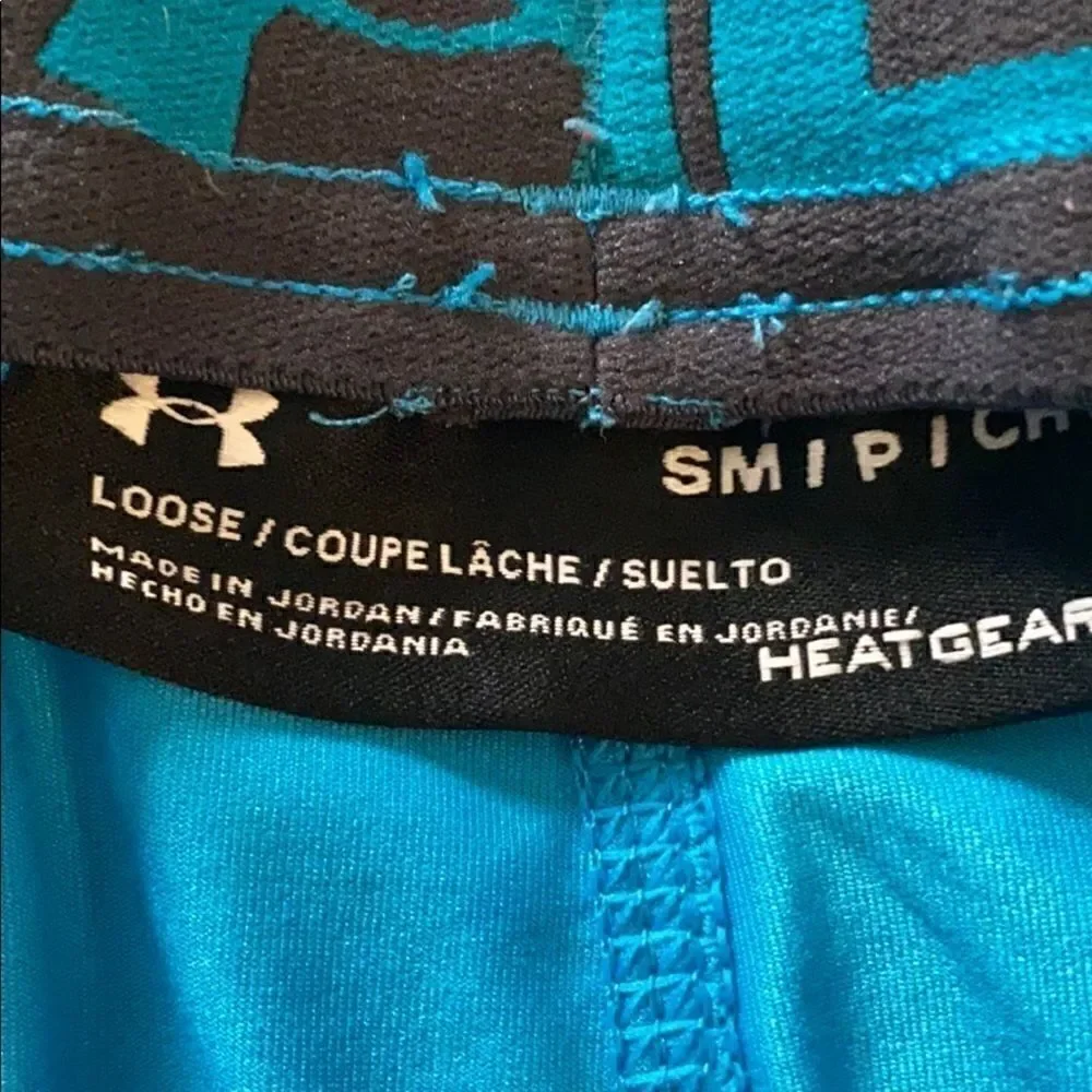 Under Armour Teal Print Loose Athletic Shirts S/M